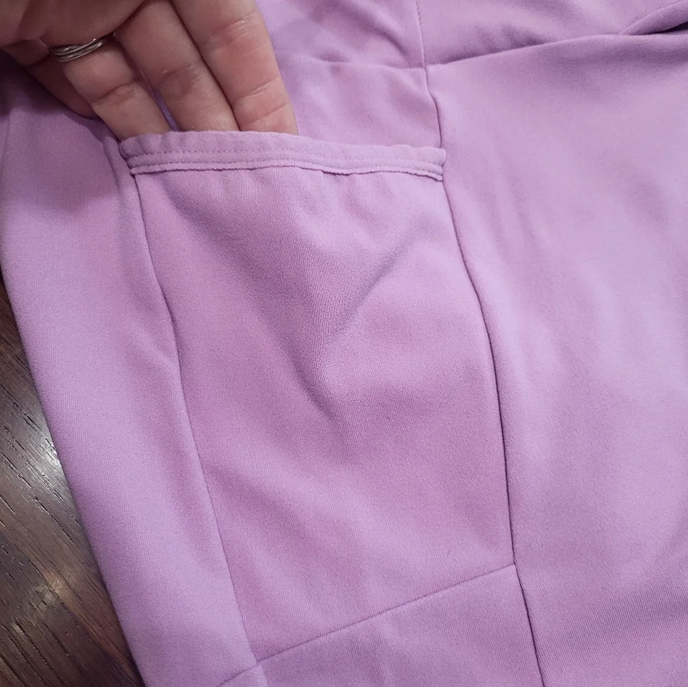 Gymshark Women's Lilac Purple Strappy High Waist Stretch Fitness Leggings Medium